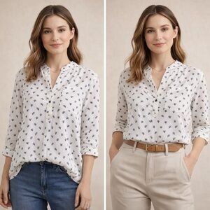 Fun 2 Fun Floral Button Down Blouse